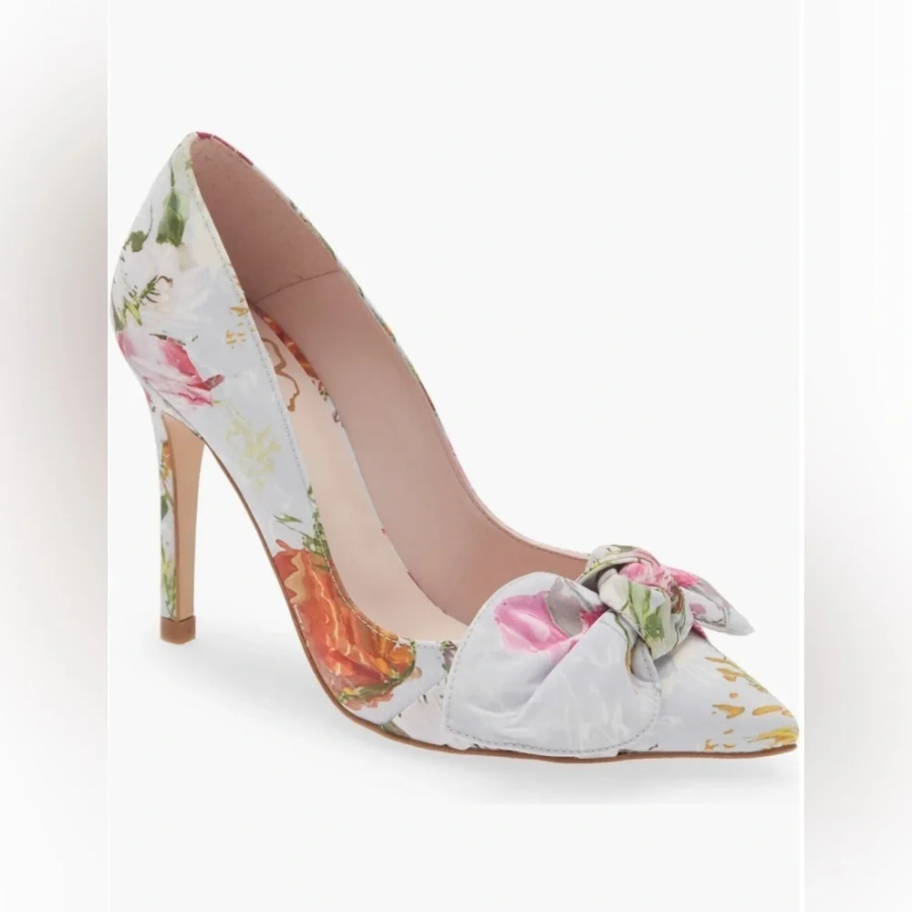 NWT - Ted Baker Ryana Tapestry Pointed Toe Bow Pump (Women) - Size 8.5